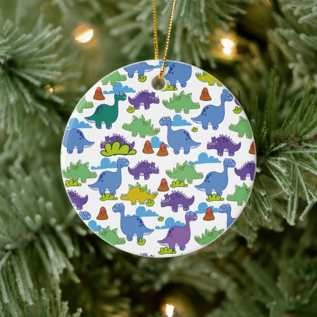Niedlicher Cartoon Dinosaurier Keramik Ornament (Baum)