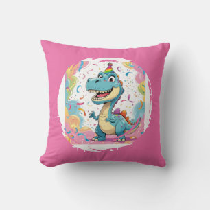 Niedlicher Cartoon Dinosaurier Kissen mit Rainbow 
