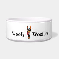 Niedlicher Cartoon Doberman Pinscher Dog Bowl