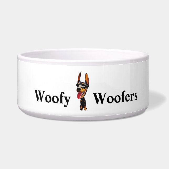 Niedlicher Cartoon Doberman Pinscher Dog Bowl Napf (Vorderseite)