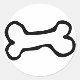 Niedlicher Cartoon Dog Bone Runder Aufkleber