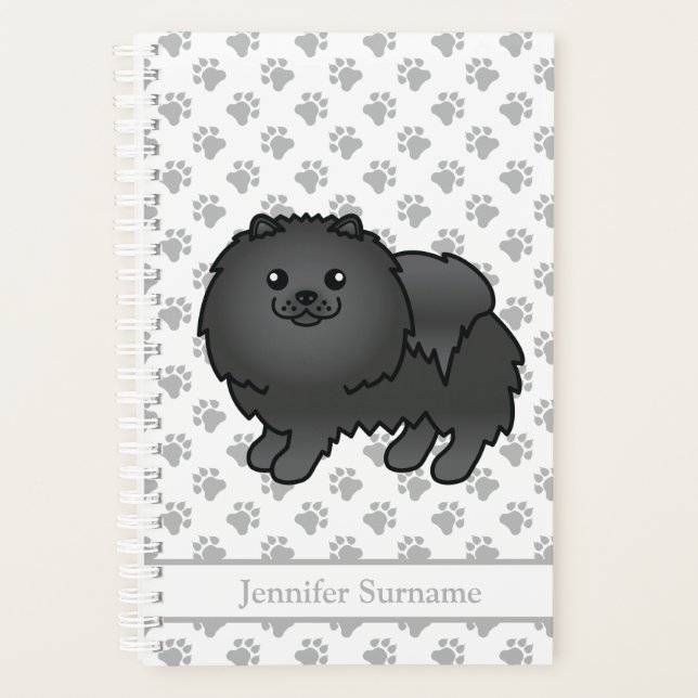 Niedlicher Cartoon-Dog für Schwarzen Spitz und ben Planer (Vorderseite)