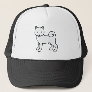 Niedlicher Cartoon Dog Illustration von White Shib Truckerkappe