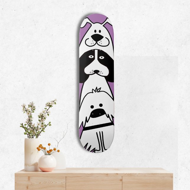 Niedlicher Cartoon Dog Minimalistische Pet Design Skateboard (Von Creator hochgeladen)