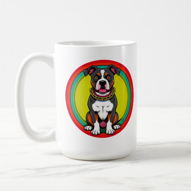 Niedlicher Cartoon Dog mit Collar Kaffeetasse (Links)