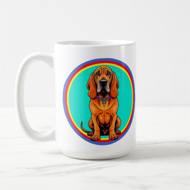 Niedlicher Cartoon Dog mit Collar Kaffeetasse (Links)