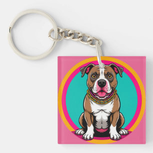 Niedlicher Cartoon Dog mit Collar Schlüsselanhänger