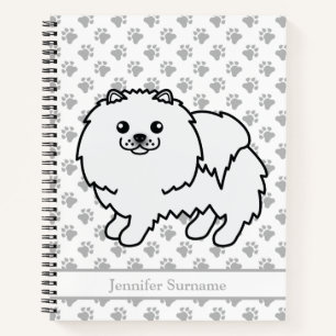 Niedlicher Cartoon-Dog mit  Spitz und benutzerdefi Notizbuch
