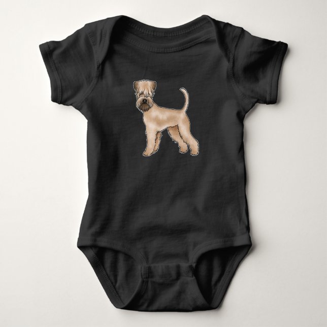 Niedlicher Cartoon Dog mit weichem Wheaten Terrier Baby Strampler (Vorderseite)
