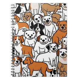 Niedlicher Cartoon Dog Musterrechner Notizblock