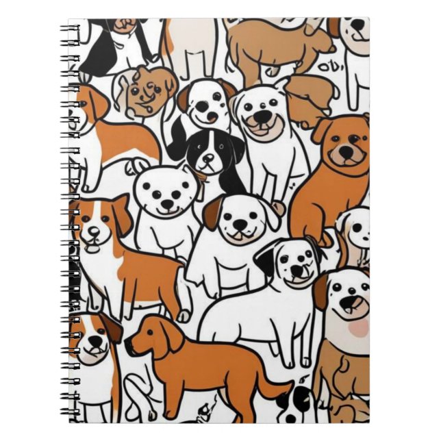 Niedlicher Cartoon Dog Musterrechner Notizblock (Vorderseite)