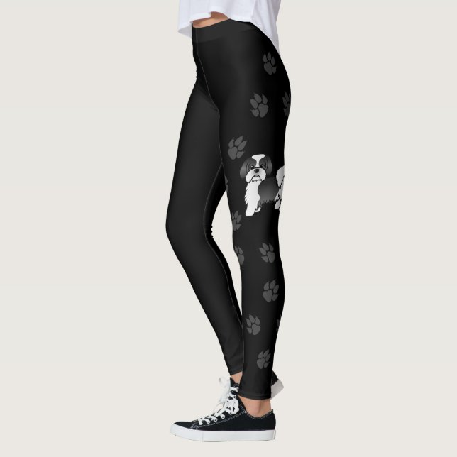Niedlicher Cartoon Dog & Paws Leggings (Links)
