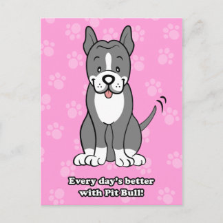 Niedlicher Cartoon Dog Pitbull Postkarte