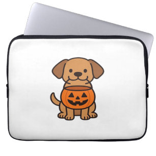 Niedlicher Cartoon Dog Trick-or-Treating Classic T Laptopschutzhülle