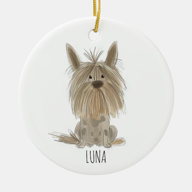 Niedlicher Cartoon Dog Weihnachtsschmuck (Vorne)