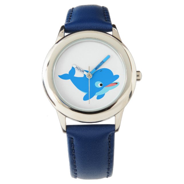 Niedlicher Cartoon Dolphin Armbanduhr (Vorderseite)