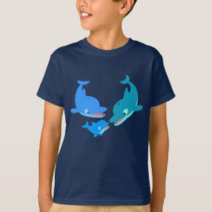 Niedlicher Cartoon Dolphin Family Children T - Shi T-Shirt