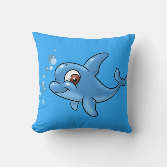 Niedlicher Cartoon Dolphin Kissen (Vorderseite)