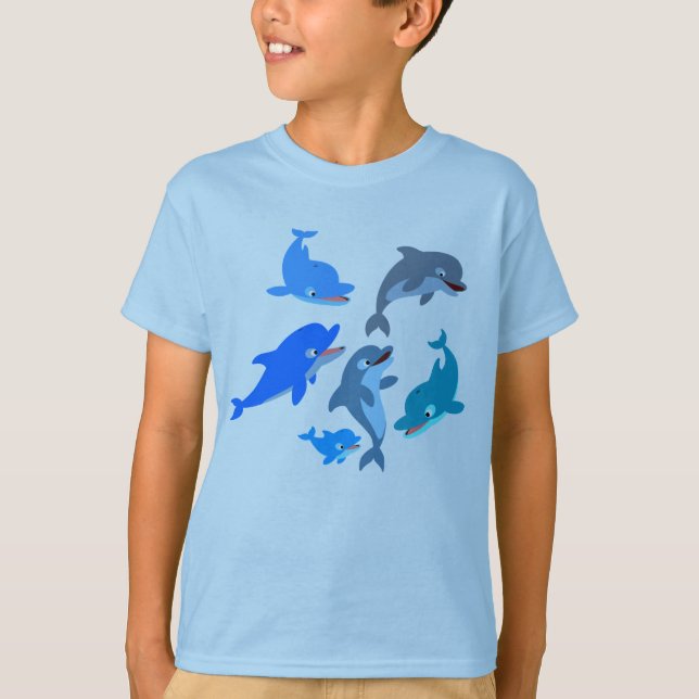 Niedlicher Cartoon Dolphin Pod Children T - Shirt (Vorderseite)