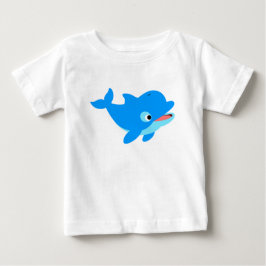Niedlicher Cartoon Dolphin Ruffle Dress Baby T-shirt