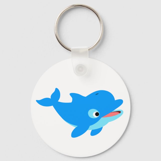 Niedlicher Cartoon Dolphin Schlüsselanhänger (Vorderseite)
