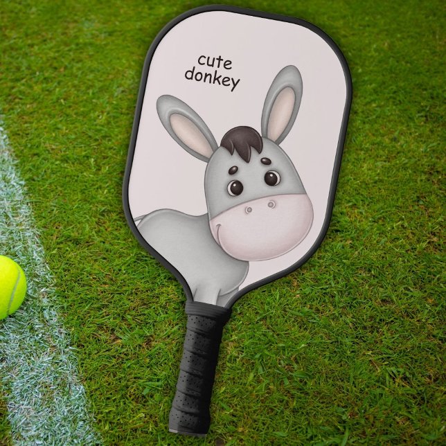 Niedlicher Cartoon Donkey, Baby Animal Pickleball Schläger (Von Creator hochgeladen)