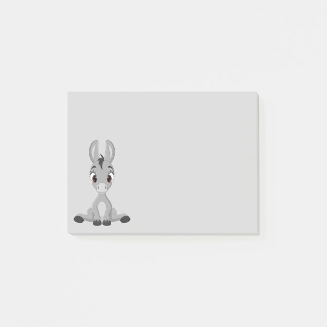 Niedlicher Cartoon - Donkey-Hinweise Post-it Klebezettel (Vorderseite)