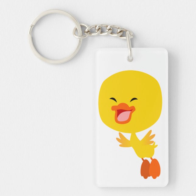 Niedlicher Cartoon Duckling Akryllischer Schlüssel Schlüsselanhänger (Vorderseite)