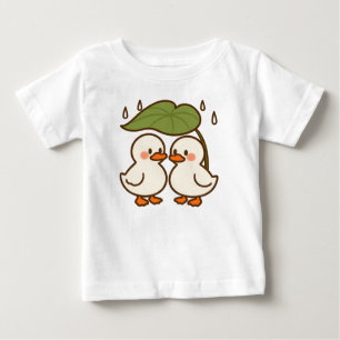 Niedlicher Cartoon Ducklings Leaf-Kinder T - Shirt