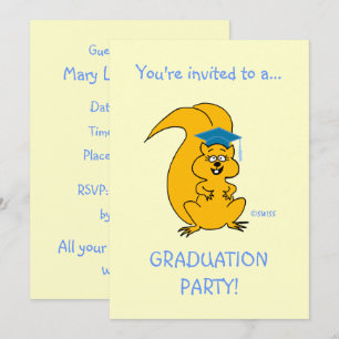 Niedlicher Cartoon Eichhörnchen Outdoor Graduation Einladung