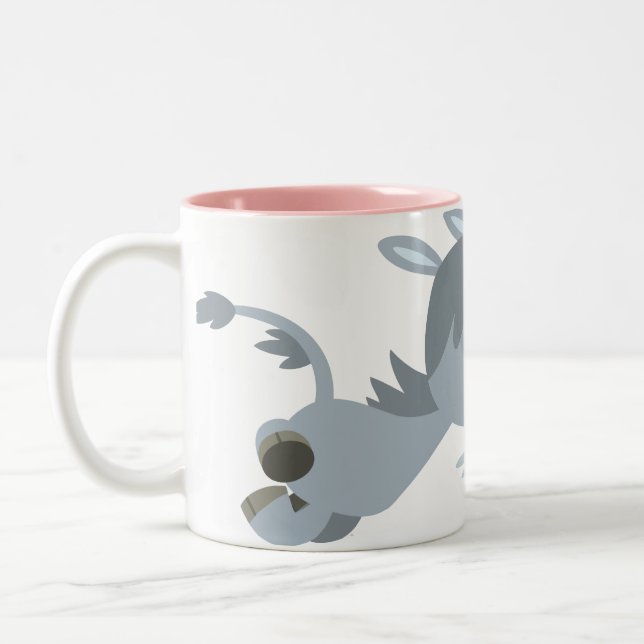 Niedlicher Cartoon Einhorn in eiliger Tasse (Links)