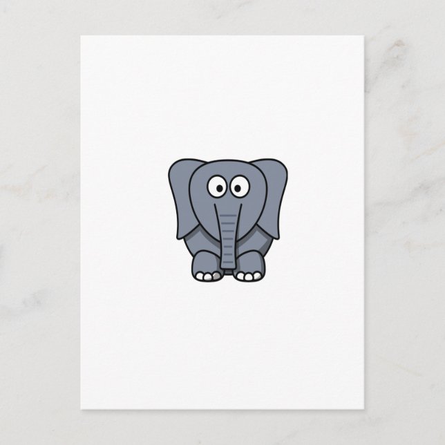 Niedlicher Cartoon Elephant Clipart Postkarte (Vorderseite)