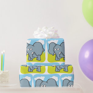 Niedlicher Cartoon Elephant Fun Dschungeltier Geschenkpapier