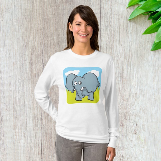 Niedlicher Cartoon Elephant Fun Dschungeltier T-Shirt (Von Creator hochgeladen)