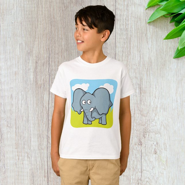 Niedlicher Cartoon Elephant Fun Dschungeltier T-Shirt (Von Creator hochgeladen)