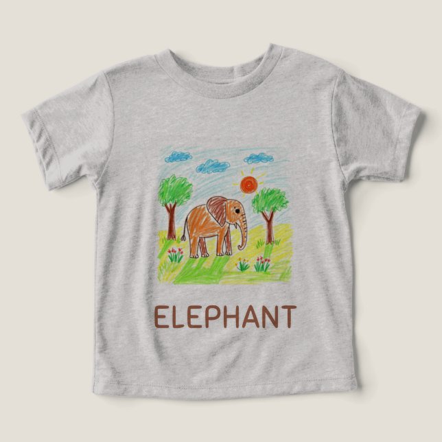 Niedlicher Cartoon Elephant - Kinder Tierart (Design Vorderseite)