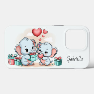 Niedlicher Cartoon Elephant Lover Herzklopfen Vale Case-Mate iPhone Hülle