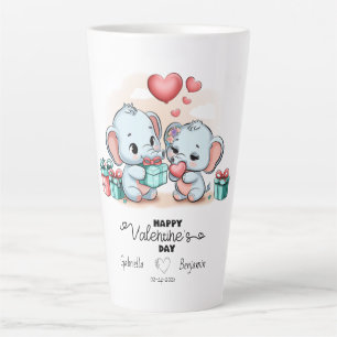 Niedlicher Cartoon Elephant Lover Herzklopfen Vale Milchtasse