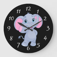 Niedlicher Cartoon Elephant rund um die Uhr