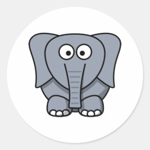 Niedlicher Cartoon Elephant Runder Aufkleber
