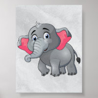 Niedlicher Cartoon Elephant Wall Art! Kleine Baby-