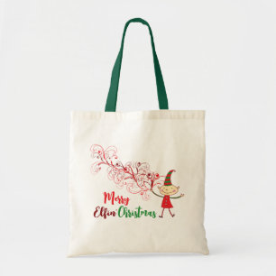 Niedlicher Cartoon Elf Wirbel Magischer Weihnachts Tragetasche