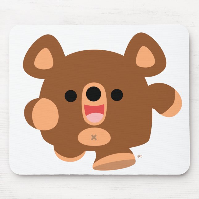 Niedlicher Cartoon Energetic Bärenmousepad Mousepad (Vorne)