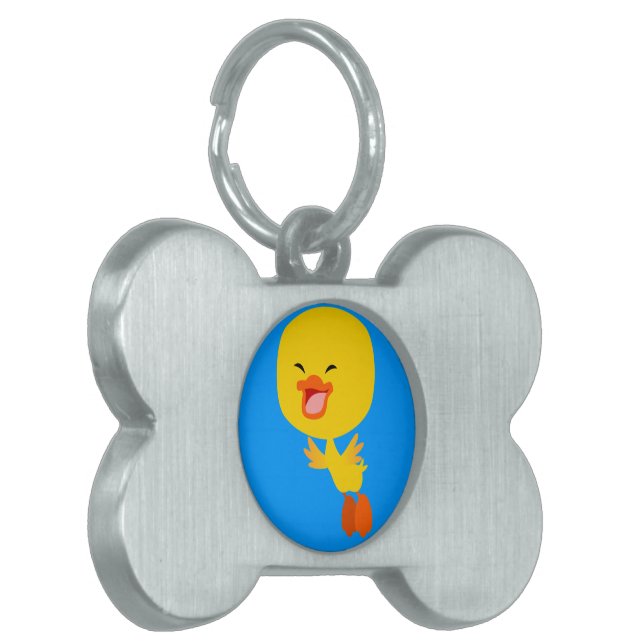 Niedlicher Cartoon Entlein Pet Tag Tiermarke (Vorderseite links)