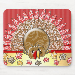Niedlicher Cartoon Erntedank Türkei Mousepad