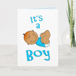 Niedlicher Cartoon Es ist ein Boy Text in Bright B Karte