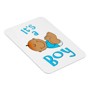 Niedlicher Cartoon Es ist ein Boy Text in Bright B Magnet