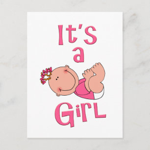 Niedlicher Cartoon Es ist ein "Girl Text in Bright Einladungspostkarte