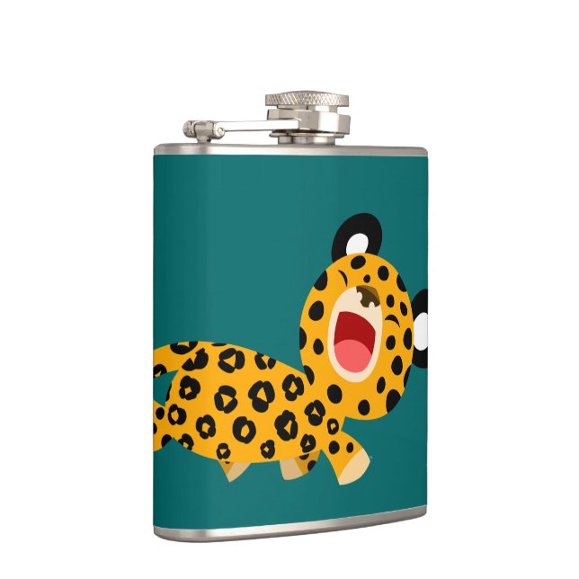 Niedlicher Cartoon Facetischer Leopard-Hip-Flasche Flachmann (Rechts)