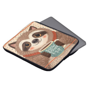 Niedlicher Cartoon-Faultier mit übertrieben schläf Laptopschutzhülle